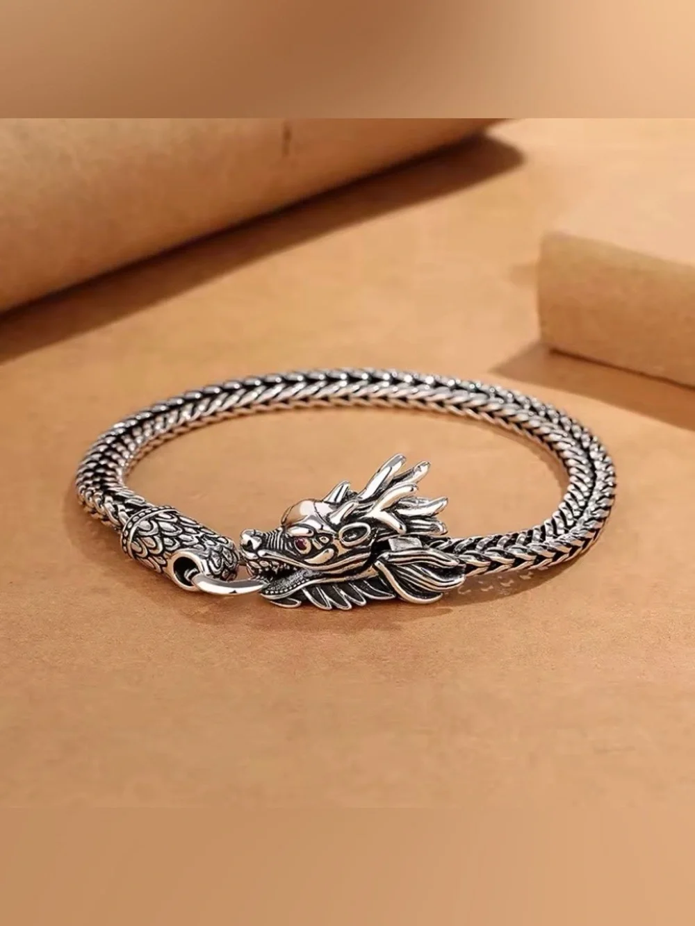 Men’s Solid 925 Sterling Silver Bracelet 6mm Flat Wheat Chain